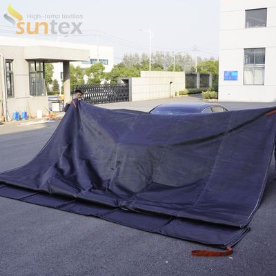 Gray EV Car Fire Blanket with 550℃/1000℃ Thermal Resistance for Oxygen Deprivation Fire Pit Mat