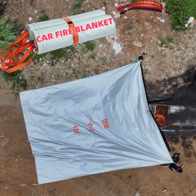 Heavy-Duty EV Fire Blanket with 550℃/1000℃ Thermal Resistance for Oxygen Deprivation in Gray Color