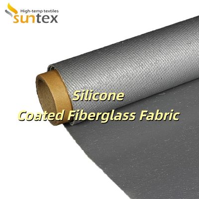Grey Alkali Free Silicone Coated Fiberglass Fabric with 400 g/sqm Weight and 0.3 mm Thickness for Thermal Insulation