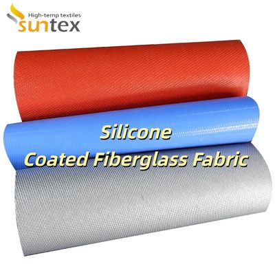 Flexible Heat Resistant Silicone Coated Fiberglass Fabric with 260℃ Continuous Thermal Protection 0.3 mm Thickness and 400 g/sqm Weight