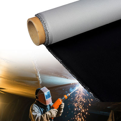 Heavy Duty Welding Blanket with 1m/1.3m/1.5m/1.52m/1.55m Width Blue/Black Twill Weave PU Coated Fiberglass Fabric