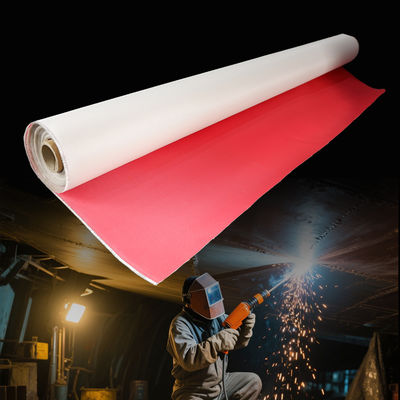 Fire Resistant PU Coated Fiberglass Fabric with 460 g/sqm Weight 0.41 mm Thickness and 1m to 1.55m Width