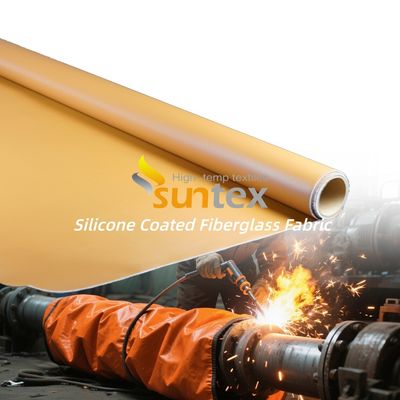 Two Sides Orange Silicone Coated Fiberglass Fabric for Thermal Insulation Cover with 1 / 1.2 / 1.5 meter Width and 50 m / 100 m Roll Length