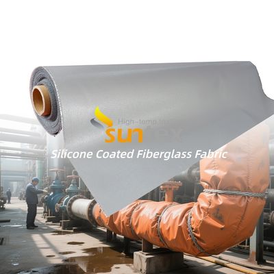 Double Sided Silicone Coated Fiberglass Fabric with 50 m / 100 m Roll Length Corrosion Resistant and Weatherproof