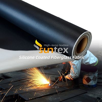Silicone Coated Fiberglass Fabric with Temperature Resistance -50°C to 500°C, 400 g/sqm Weight, and 0.3 mm Thickness