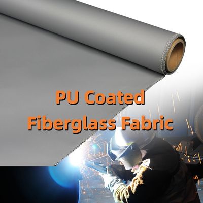 Abrasion Resistant PU Coated Fiberglass Fabric with 460 g/sqm Weight 0.41 mm Thickness and 1m to 1.55m Width Options