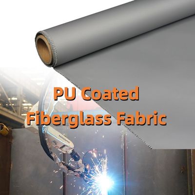 Fire Resistant PU Coated E-Glass Welding Blanket 460 g/sqm 0.41 mm Thickness Splash Proof Fabric