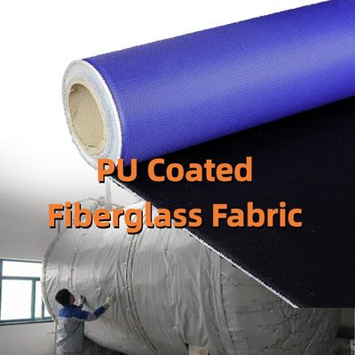 Passive Fire Protection PU Coated Fiberglass Fabric 460 g/sqm 0.41 mm Flame Retardant Polyurethane Coated Fabric