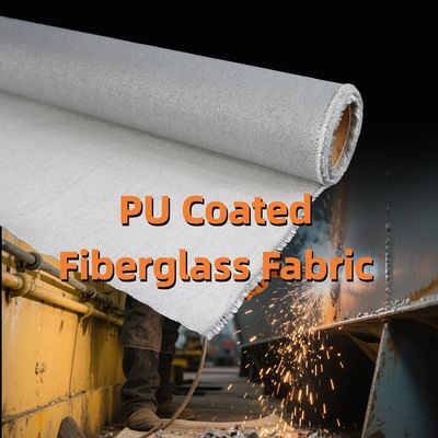 PU Coated Fiberglass Fabric 460 g/sqm 0.41 mm Twill Weave for Industrial Use with 1m to 1.55m Width