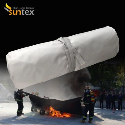 EV Car Fire Blanket with 550℃/1000℃ Thermal Resistance for Oxygen Deprivation Fire Control in Gray