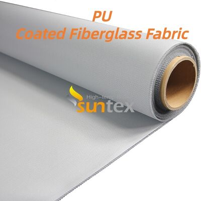Fire Retardant PU Coated Fiberglass Fabric 460 g/sqm 0.41 mm for Air Ducts and Welding Blankets