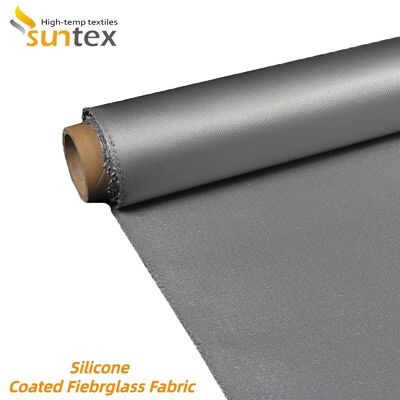 850g/m2 Fireproof Heat Resistant Silicone Coated Fiberglass Fabric High Silica Fiberglass Cloth