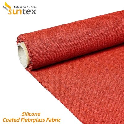 Wholesale Custom 850g/m2 Fireproof Heat Resistant Silicone Coated Fiberglass Fabric High Silica Fiberglass Cloth