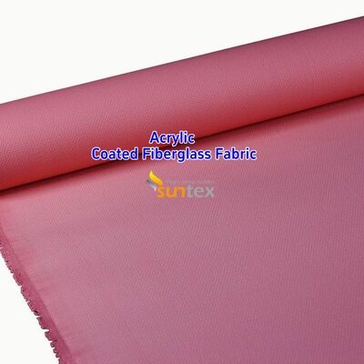 Red 0.4mm Acrylic Coated Fiberglass Fabric with 550 Degree C Temperature Resistance for Welding Blankets
