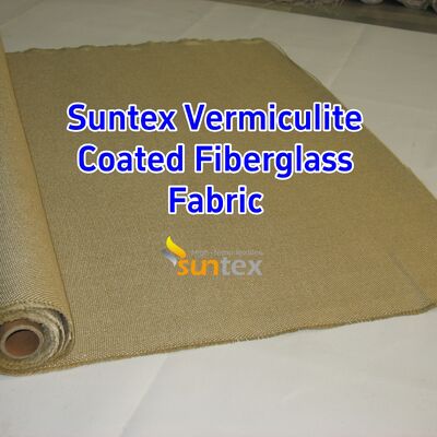 High Silica Fiberglass Fabric with Double-Sided Vermiculite Coating for 750℃ Temperature Resistance and Excellent Abrasion Resistance