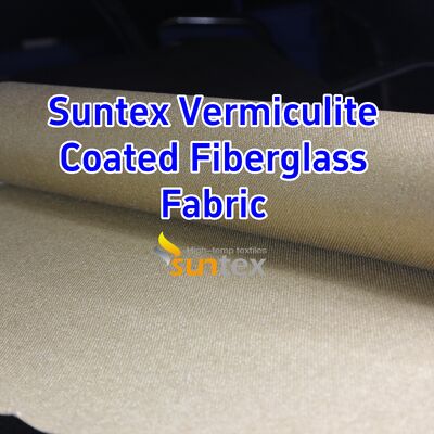 750℃ Temperature Resistance 1070gsm Heavy Weight Vermiculite Coated High Silica Fiberglass Fabric with Excellent Abrasion Resistance for Welding Blankets