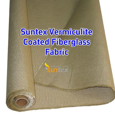 Abrasion Resistant Vermiculite Coated Fiberglass Fabric with 750℃ Temperature Resistance and Double Sided Vermiculite Coating for Removable Insulation Cover