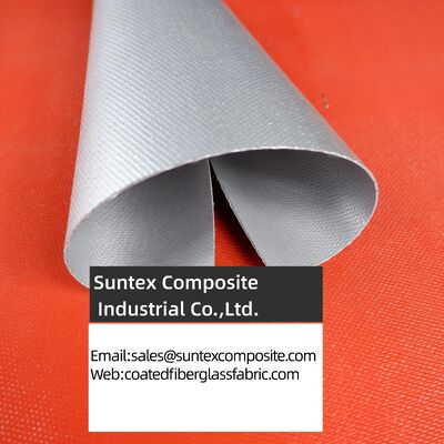 560g/sqm Weight 0.42mm Thickness Two Side Silicone Rubber Coated Fiberglass Fabric for Fireproof Applications