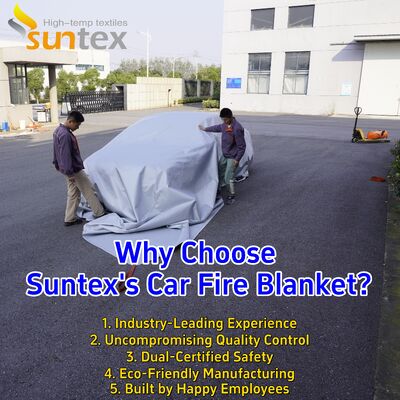 1200℃ Temperature Resistant EV Car Fire Blanket with Oxygen Deprivation and 550℃/1000℃ Thermal Resistance