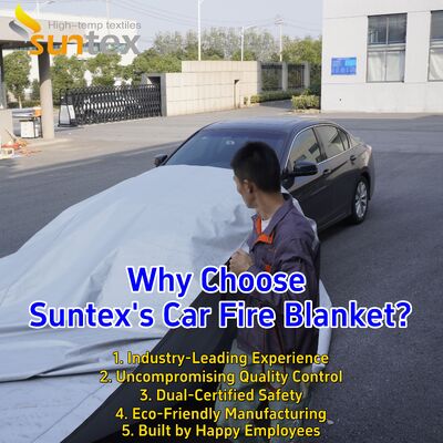 Gray EV Car Fire Blanket with 550℃/1000℃ Thermal Resistance and Oxygen Deprivation for Fire Safety