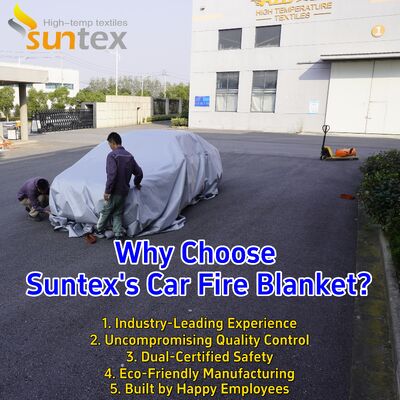 Gray EV Car Fire Blanket with 550℃/1000℃ Thermal Resistance and Oxygen Deprivation for Fire Safety
