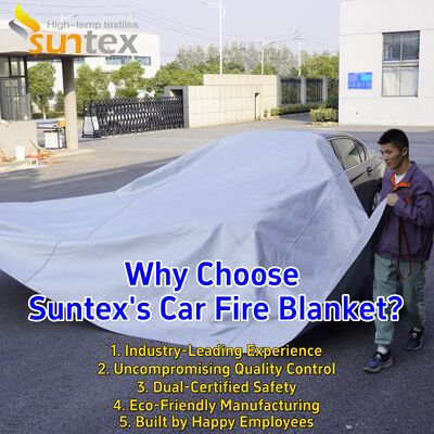 EN 13501-1:2019-05 Certified EV Car Fire Blanket with 550℃/1000℃ Thermal Resistance and Oxygen Deprivation