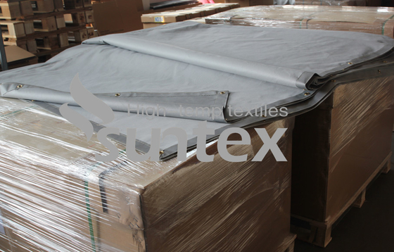 Tissu enduit en caoutchouc à hautes températures ignifuge de tissu de fibre de verre de silicone pour la couverture de soudure
