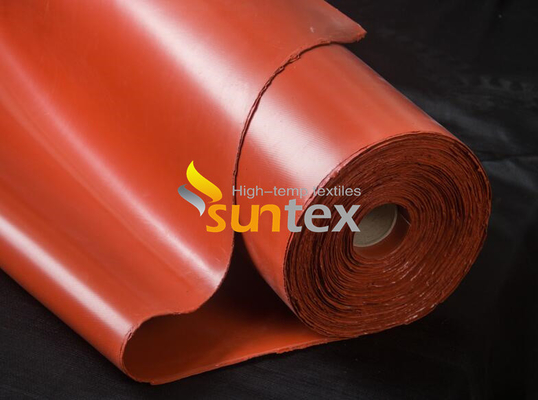 Tissu enduit en caoutchouc rouge/gris/noir/orange d'isolation résistante à hautes températures en gros de la Chine de silicone de fibre de verre