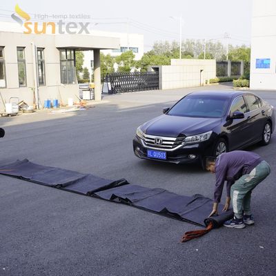 Couverture anti-incendie de voiture de grande taille 6x8m résistante aux températures élevées pour les stations-service d'urgence des véhicules électriques