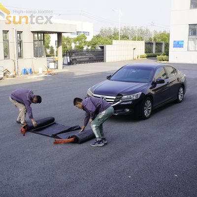 Gray EV Car Fire Blanket: 550℃/1000℃ Thermal Resistance, Oxygen Deprivation for Emergency