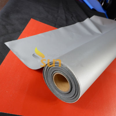 Tissu en fibre de verre silicone E-Glass gris ignifuge haute température, tissu enduit de silicone