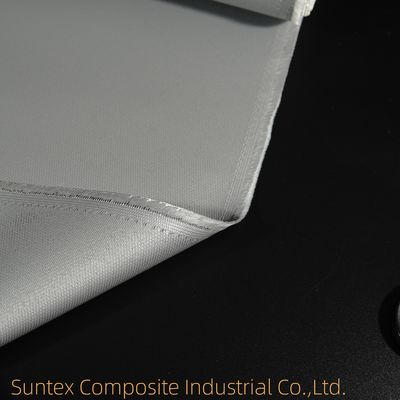 Tissu de fibre de verre enduit de silicone haute température blanc - Isolant en tissu de fibre de verre ignifuge pour la prévention des incendies