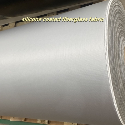 E-Glass Silicone Coated Fabric with 50 m / 100 m Roll Length 1 / 1.2 / 1.5 meter Width and 400 g/sqm Weight for High Temperature Resistance