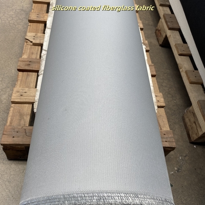 E-Glass Silicone Coated Fabric with 50 m / 100 m Roll Length 1 / 1.2 / 1.5 meter Width and 400 g/sqm Weight for High Temperature Resistance