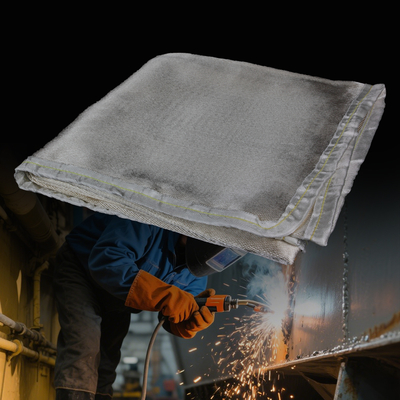 Couverture de soudage en fibre de verre résistant au feu 550C résistant à la chaleur gris