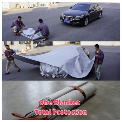 Couverture anti-feu pour véhicule électrique, grise, résistance thermique pour feux de batteries au lithium