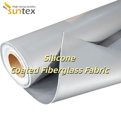 Tissu en fibre de verre enduit de silicone résistant à la chaleur et flexible, avec protection thermique continue à 260 °C Épaisseur 0,3 mm et poids 400 g/m2
