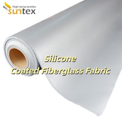 Tissu en fibre de verre enduit de silicone, résistant aux déchirures, sans alcali, gris, pour isolation industrielle