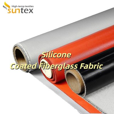 Flexible Heat Resistant Silicone Coated Fiberglass Fabric with 260℃ Continuous Thermal Protection 0.3 mm Thickness and 400 g/sqm Weight