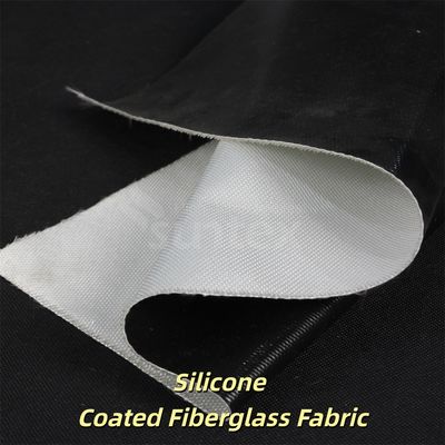 Tissu de fibre de verre enduit de silicone de qualité industrielle avec une résistance thermique supérieure jusqu'à 260°C, 0,3 mm d'épaisseur et un poids de 400 g/m²