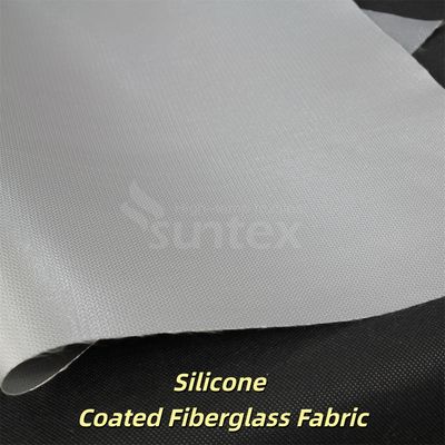 Tissu en fibre de verre recouvert de silicone résistant à la chaleur d'une épaisseur de 0,3 mm, d'un poids de 400 g/m2 et d'une largeur de 1,5 m pour une utilisation industrielle