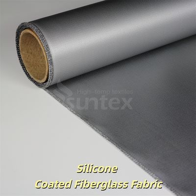 Tissu de fibre de verre enduit de silicone gris sans alcali, double face, pour isolation thermique ignifuge