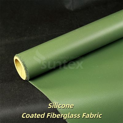Double Sided Silicone Coated Fiberglass Fabric with 0.3 mm Thickness and 400 g/sqm Weight for High Temperature Insulation Le tissu de fibre de verre recouvert de silicone à deux côtés avec une épaisseur de 0,3 mm et un poids de 400 g/m2 pour l'isolation à haute température