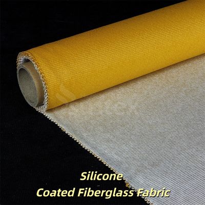 Tissu en fibre de verre enduit de silicone de 0,3 mm d'épaisseur et de 400 g/m² pour ruptures thermiques et coussinets isolants