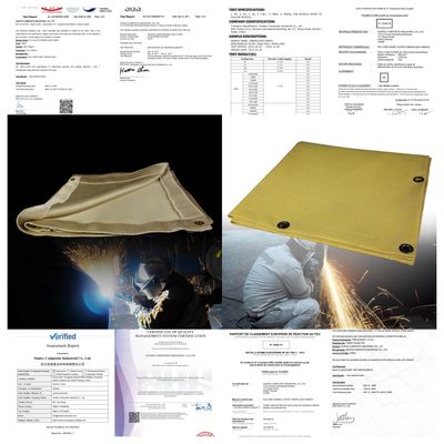 Couverture de soudure ignifuge de 17 Oz 16 Mil avec protection contre les étincelles pour la sécurité à haute température