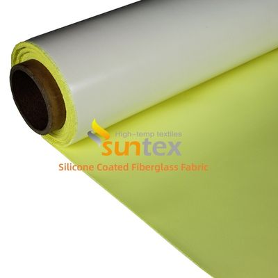 Heat Insulation Fireproof Waterproof Silicone Coated Fiberglass Fabric with Temperature Resistance -50°C to 500°C 400 g/sqm Weight and 0.3 mm Thickness
