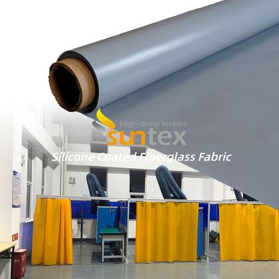 High Temperature Silicone Coated Fiberglass Fabric with 400 g/sqm Weight and 0.3 mm Thickness in 1 / 1.2 / 1.5 meter Width