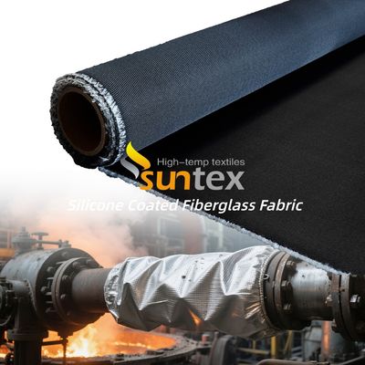 Double Sided Silicone Coated Fiberglass Fabric with 50 m / 100 m Roll Length and Corrosion Resistance
