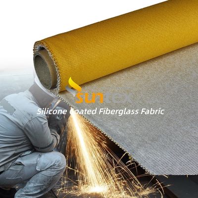 Double Sided Silicone Coated Fiberglass Fabric with Temperature Resistance -50C to 500C and 50 m / 100 m Roll Length