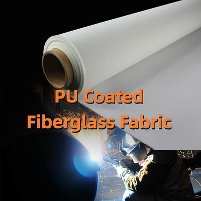 Double-Side PU Coated Fiberglass Fabric 460 g/sqm 0.41 mm with 1m to 1.55m Width for High Temperature Resistance